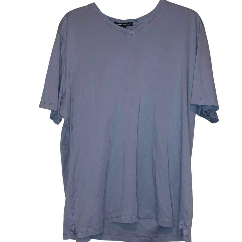 Robert Barakett V-Neck T-Shirt XXL Blue Lagoon Pima Cotton‎ Luxury Basic Tee